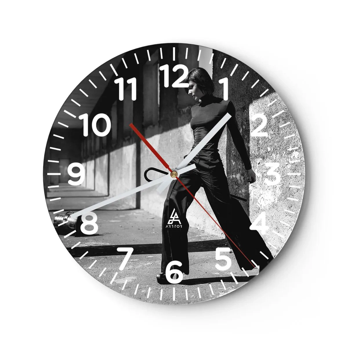 Relógio de parede - Relógio em vidro - Elegância urbana - 40x40 cm