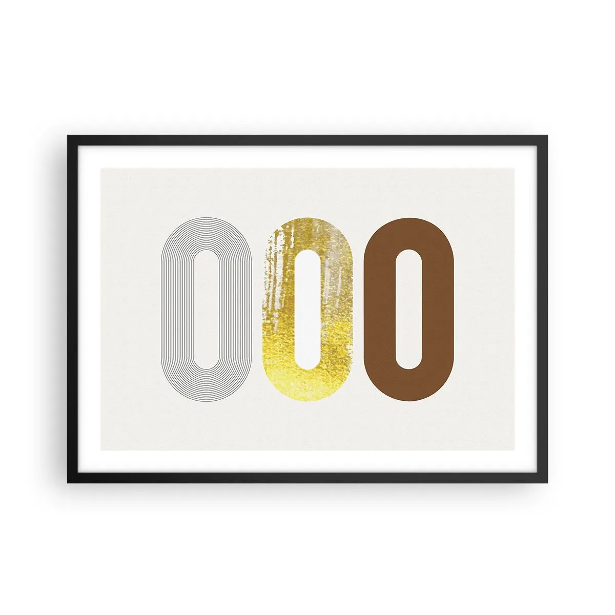 Pôster com moldura preta - Uuu! - 70x50 cm