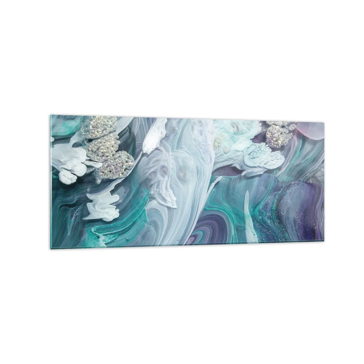 Quadro em vidro - Correntes de azul - 120x50 cm