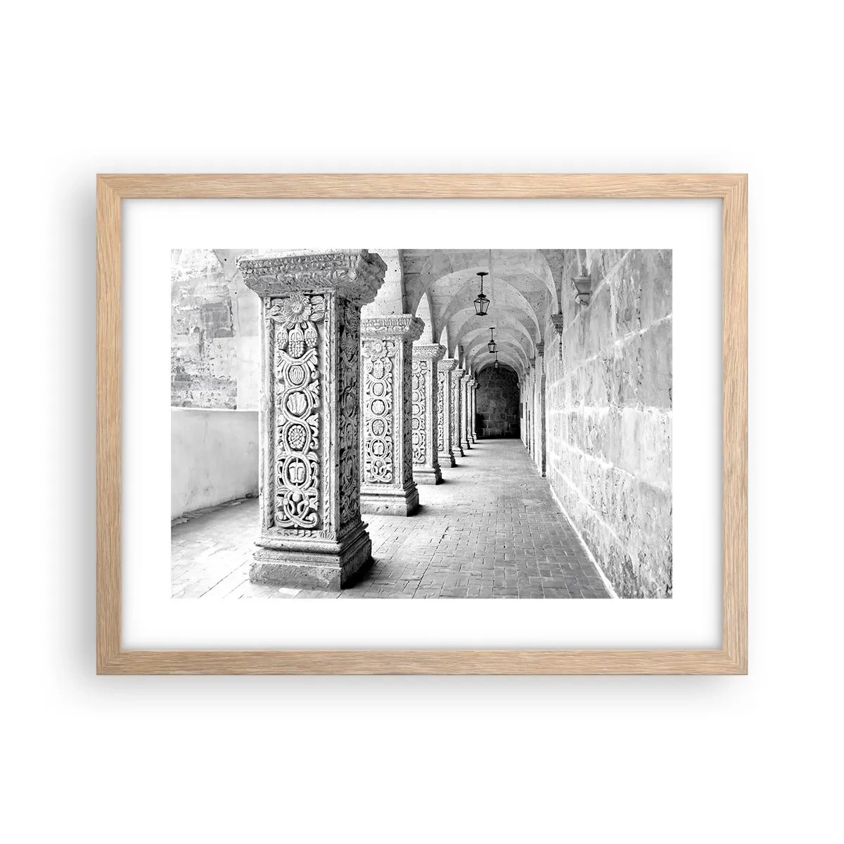 Pôster com moldura de carvalho claro - E para onde...? - 40x30 cm