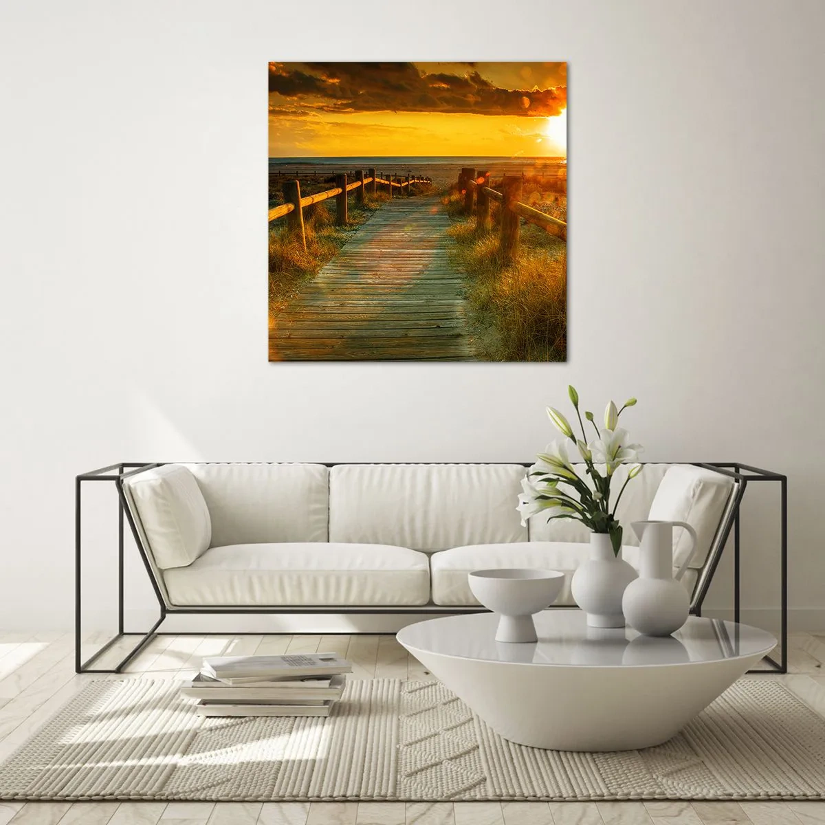 Quadro em vidro - Banhado em ouro antigo - 70x70 cm