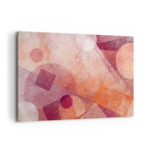 Quadro em tela - Transformações geométricas em rosa - 120x80 cm