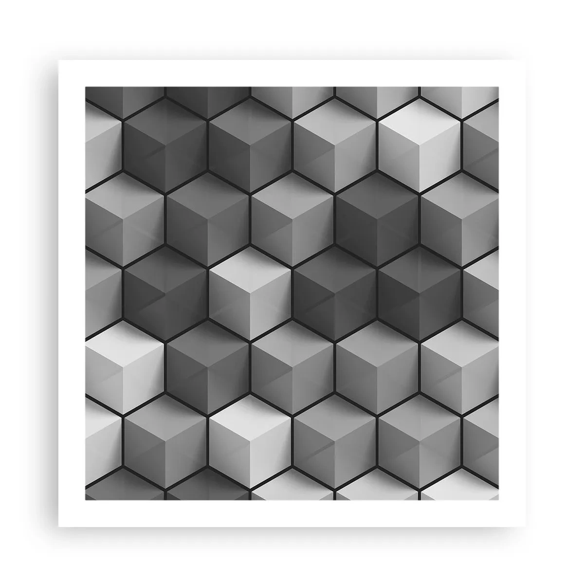 Pôster - Quebra-cabeça cubista - 60x60 cm