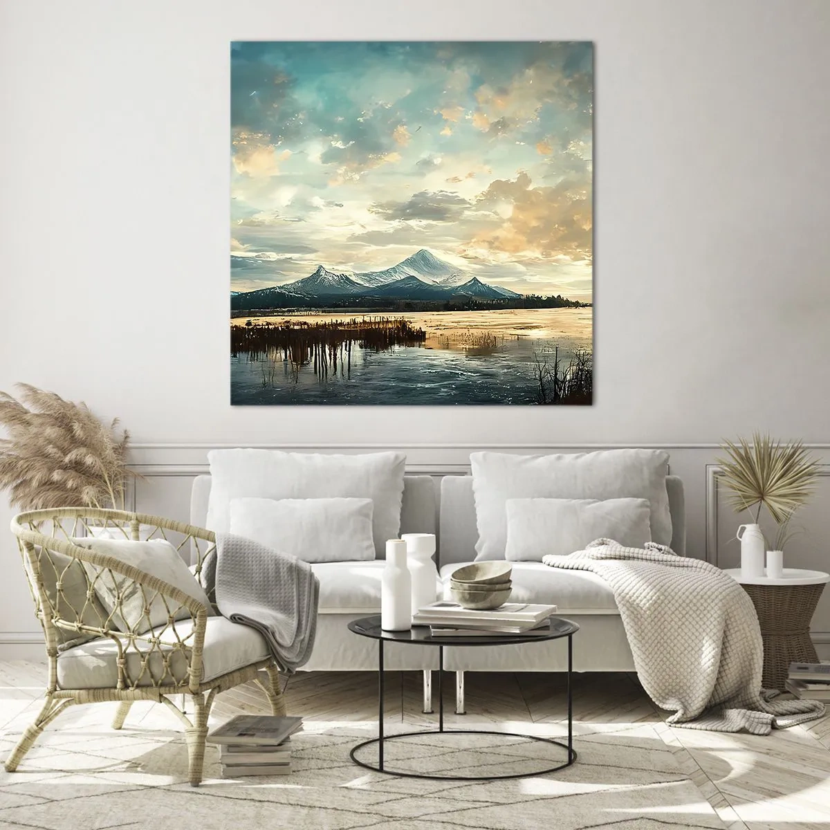 Quadro em vidro - Sob a proteção do céu - 50x50 cm