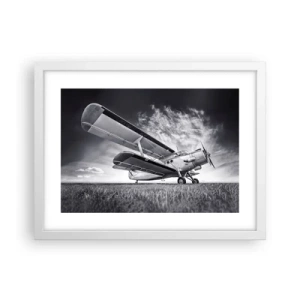 Pôster em moldura branca - Andarilho alado - 40x30 cm