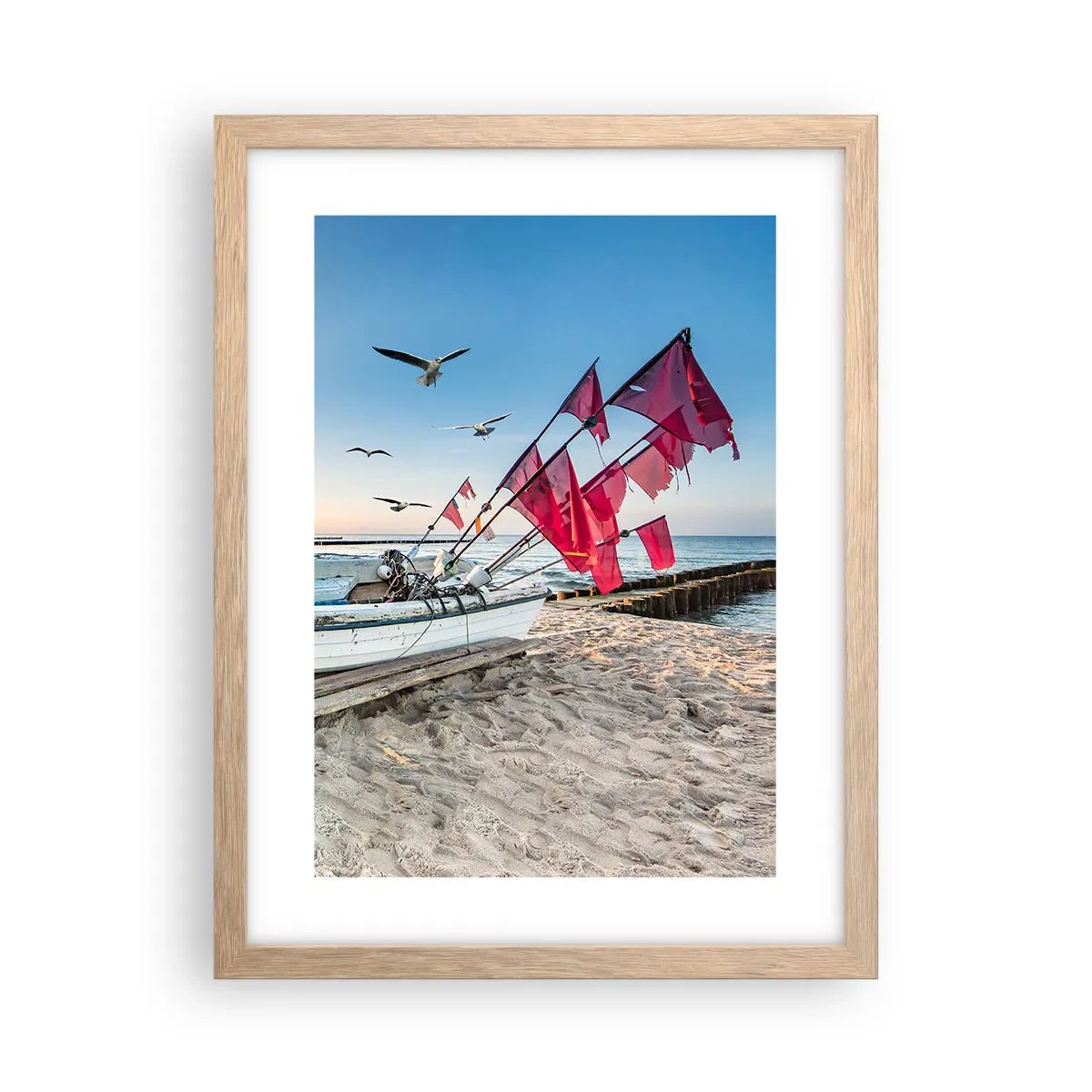 Pôster com moldura de carvalho claro - Um merecido descanso - 30x40 cm