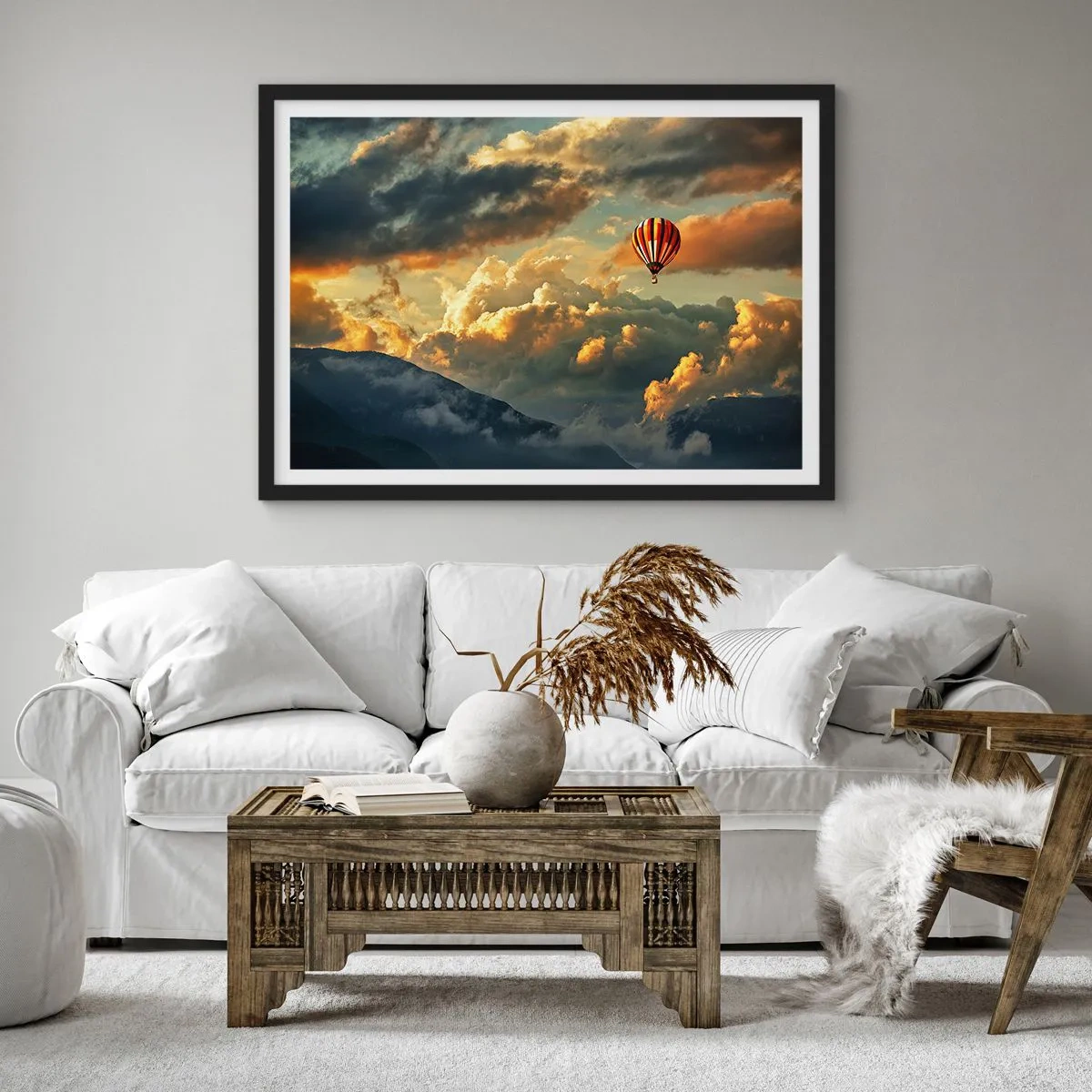 Pôster com moldura preta - Eu voo porque sou livre - 70x50 cm