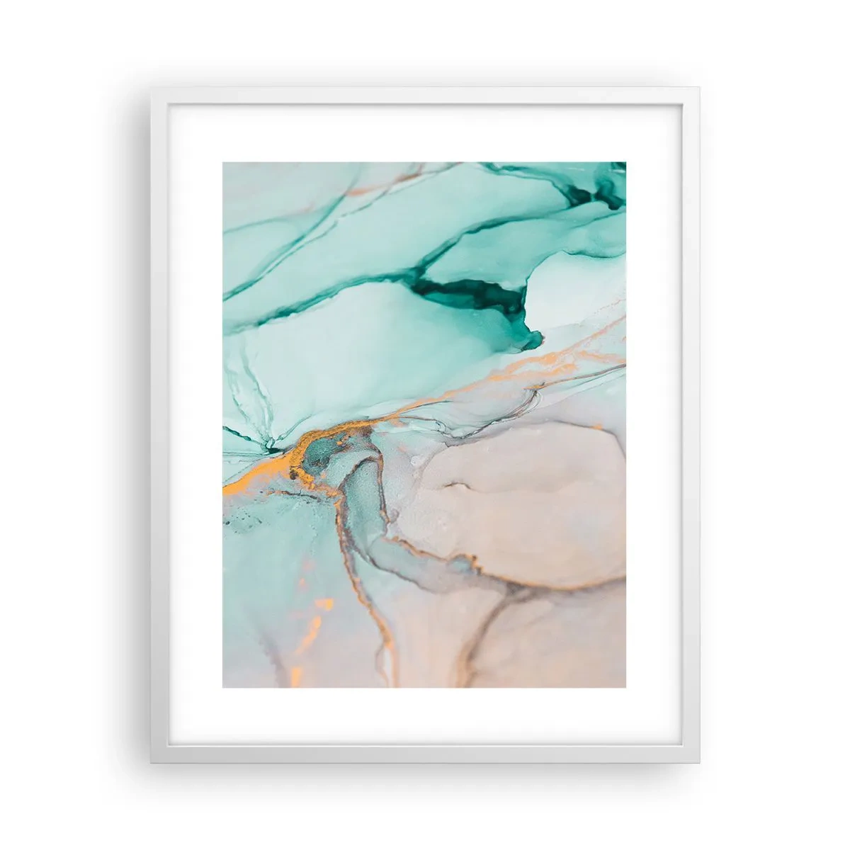 Pôster em moldura branca - Dança das formas e cores - 40x50 cm