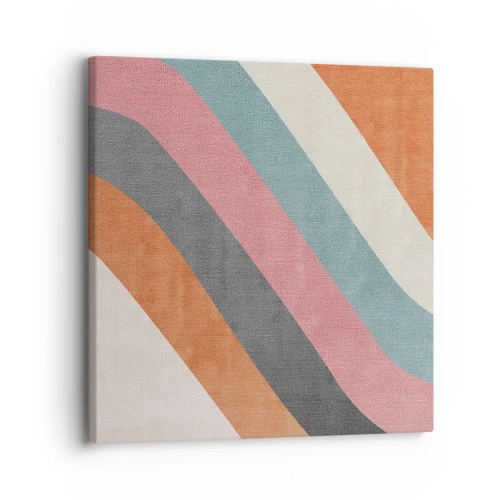 Quadro em tela - Composição diagonal – movimento - 30x30 cm