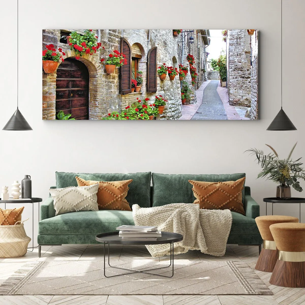 Quadro em tela - Vibrações italianas - 140x50 cm