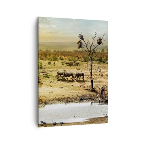 Quadro em tela - Um rio corria no Éden... - 50x70 cm