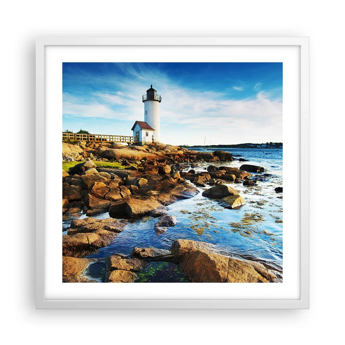 Pôster em moldura branca - Voltem bem, estou à espera - 50x50 cm