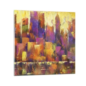 Quadro em vidro - Composição metropolitana - 70x70 cm