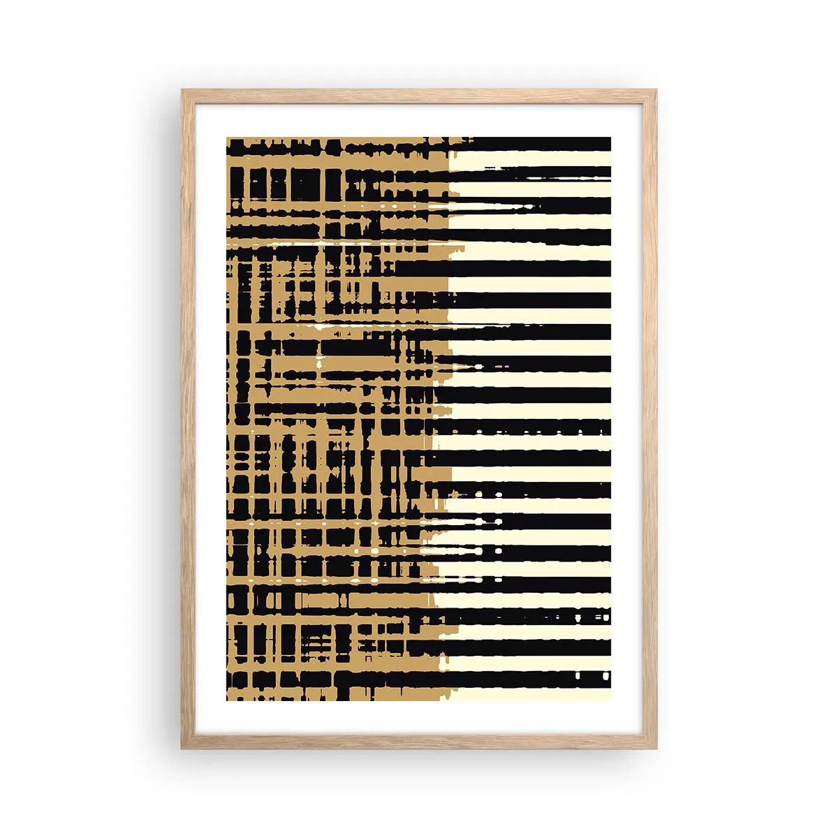 Pôster com moldura de carvalho claro - Abstração arquitetónica - 50x70 cm