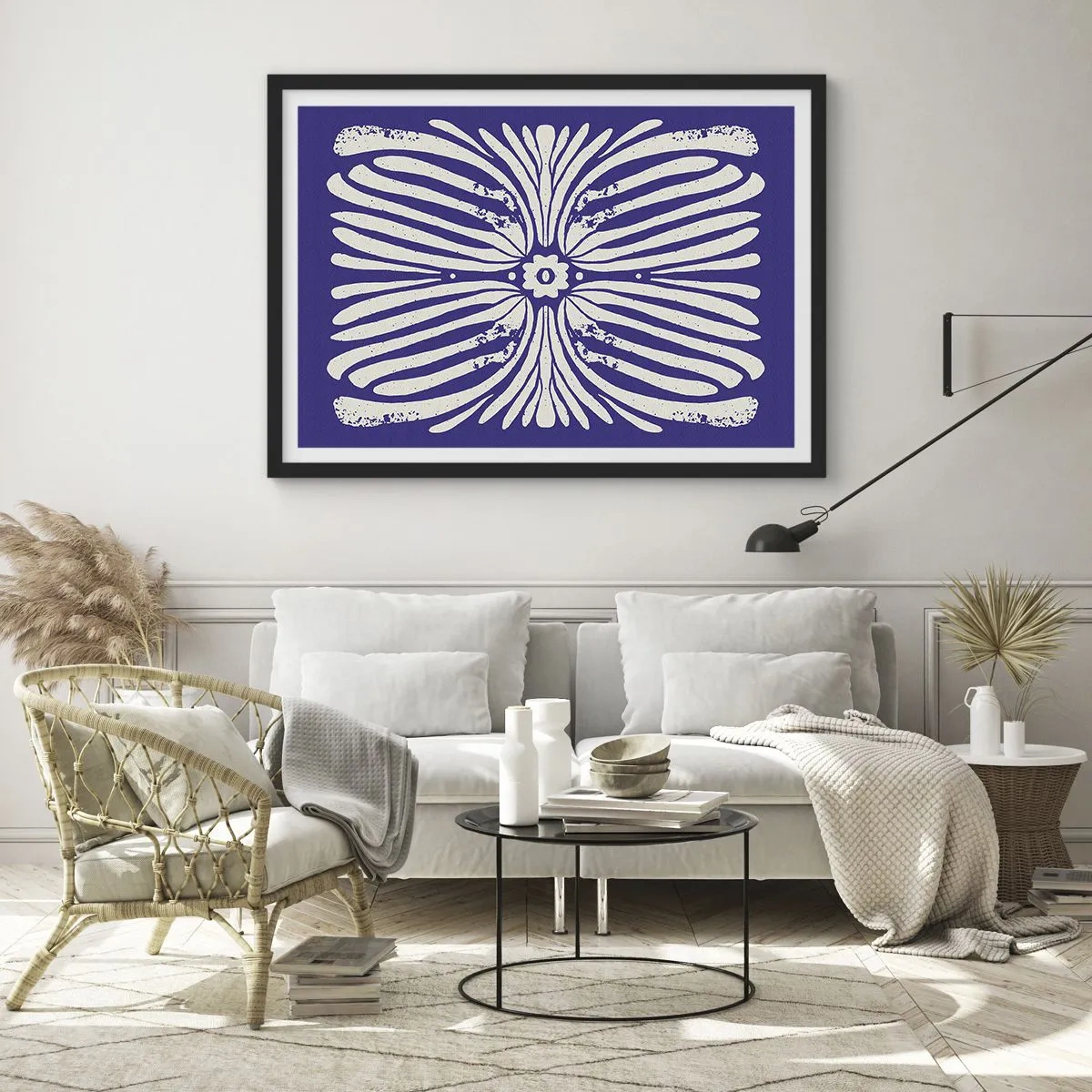 Pôster com moldura preta - Inspirações étnicas - 100x70 cm