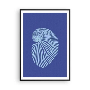 Pôster com moldura preta - O nascimento da concha - 70x100 cm