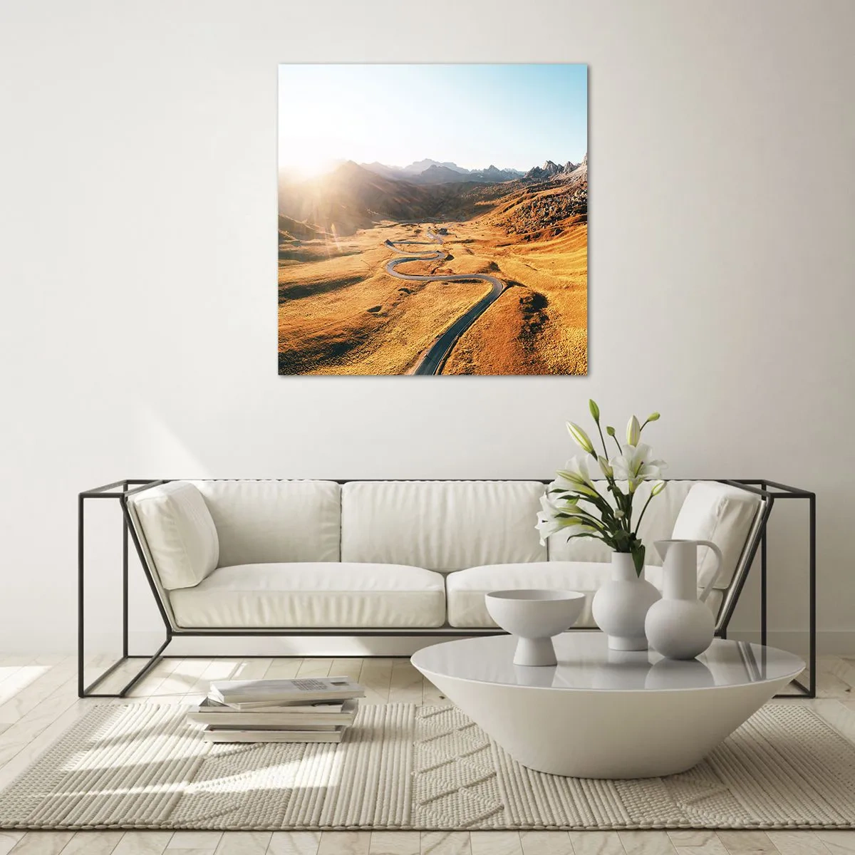 Quadro em vidro - No Vale Dourado - 50x50 cm