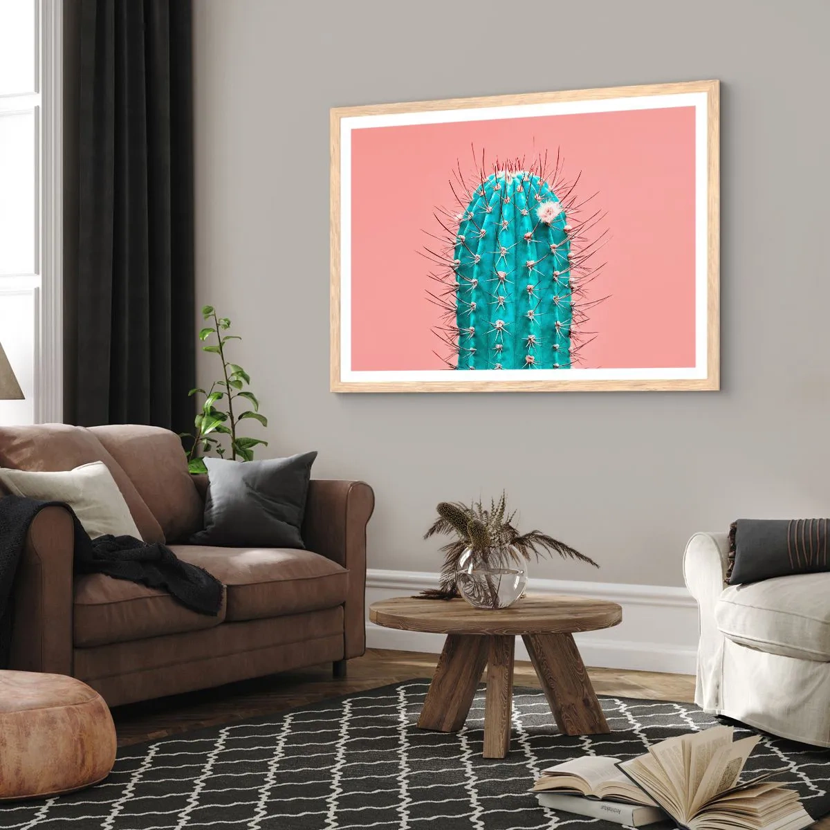 Pôster com moldura de carvalho claro - Apenas olhe - 70x50 cm