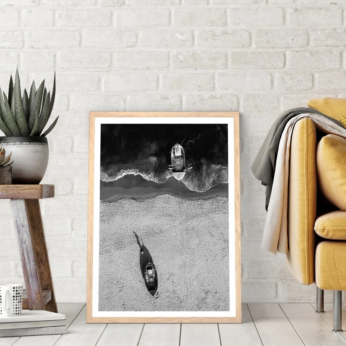 Pôster com moldura de carvalho claro - Ainda na costa… - 70x100 cm