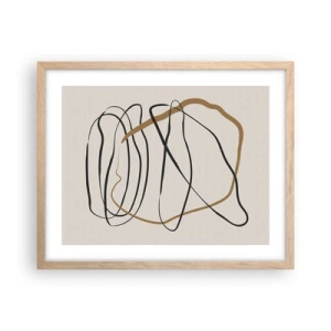 Pôster com moldura de carvalho claro - Composição – dança em loop - 50x40 cm