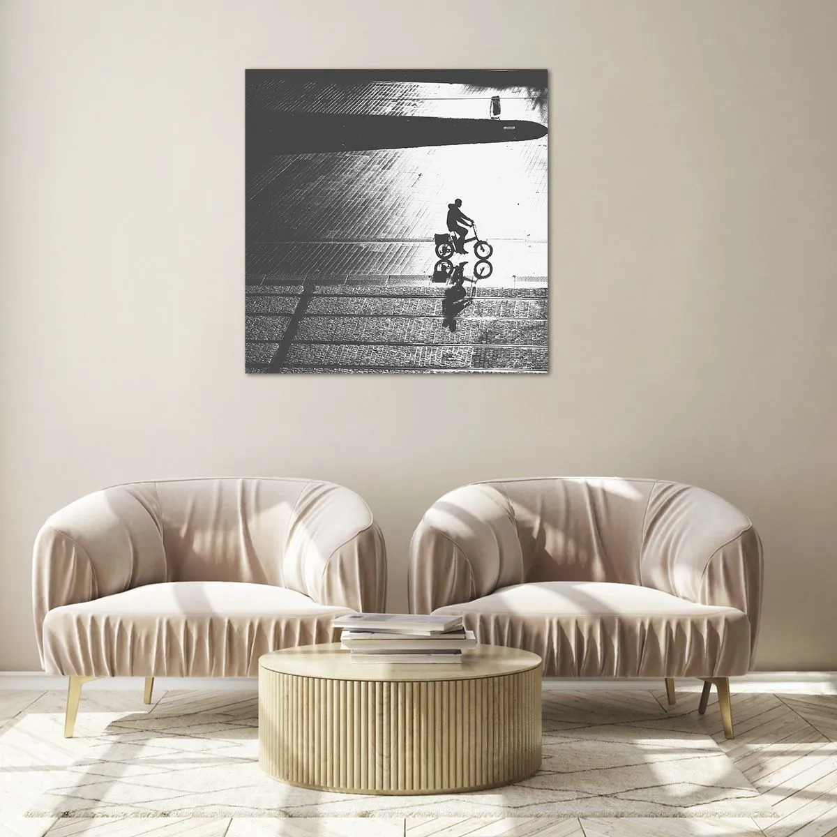 Quadro em vidro - Em frente, pela cidade - 30x30 cm