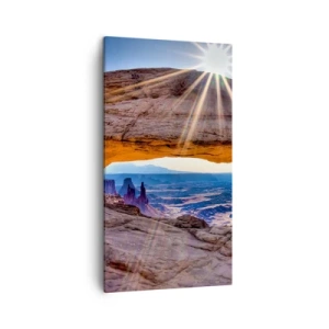 Quadro em tela - Através do portão de pedra - 45x80 cm