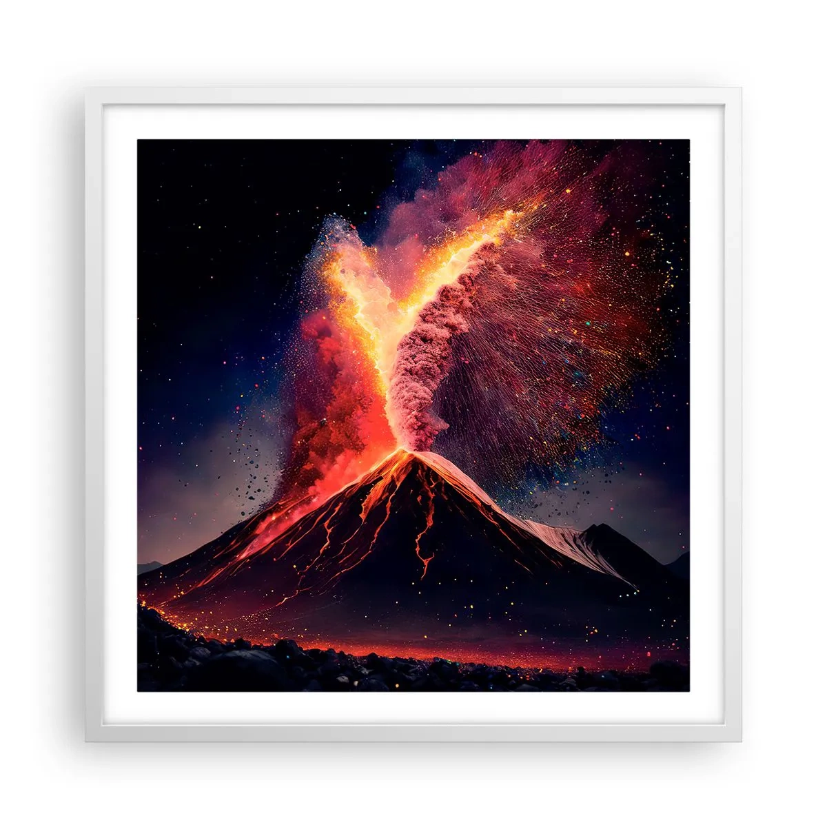 Pôster em moldura branca - Beleza e terror - 60x60 cm