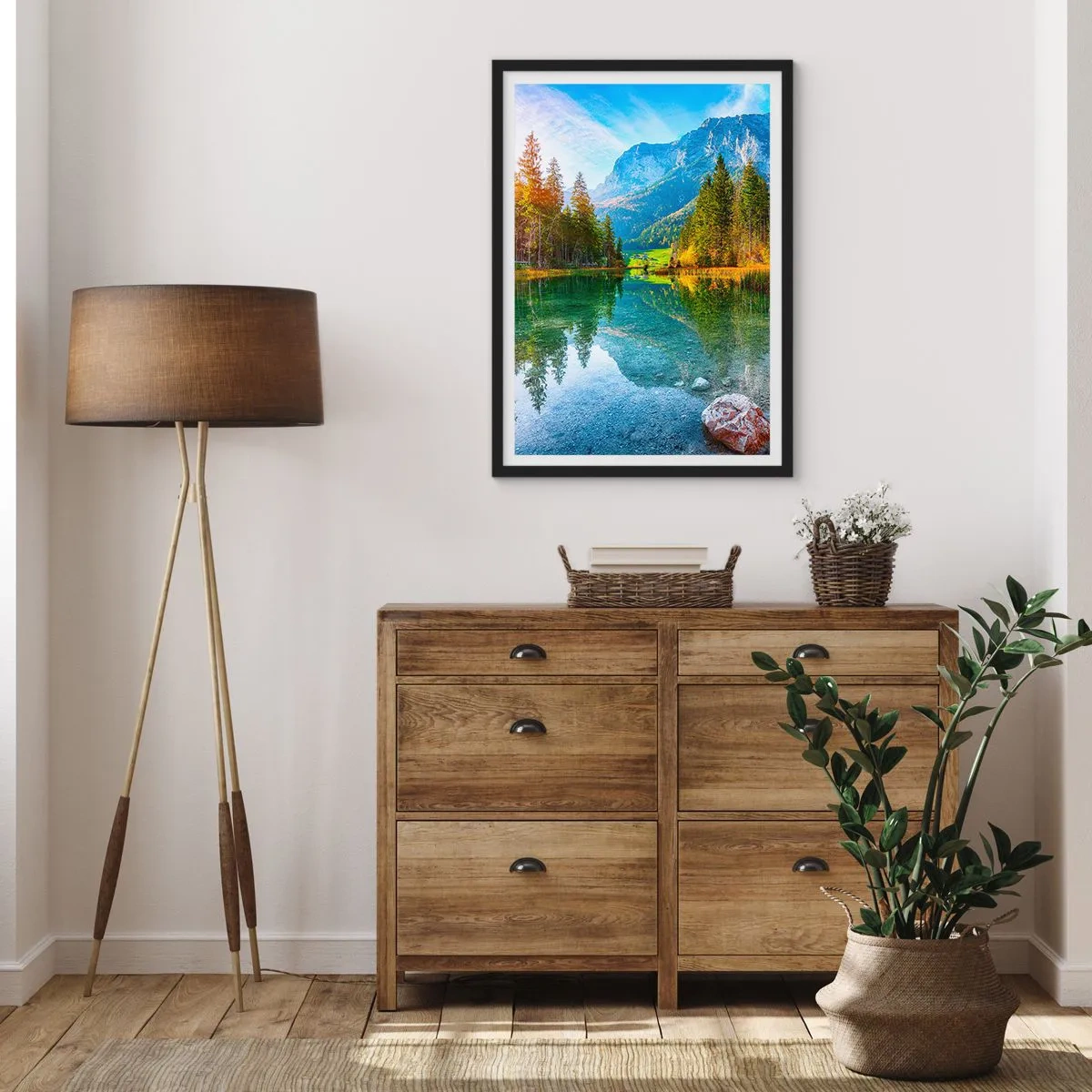 Pôster com moldura preta - A suavidade do outono - 70x100 cm