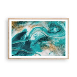 Pôster com moldura de carvalho claro - Rio do Ouro - 91x61 cm