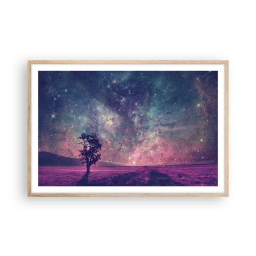 Pôster com moldura de carvalho claro - Sob o céu mágico - 91x61 cm