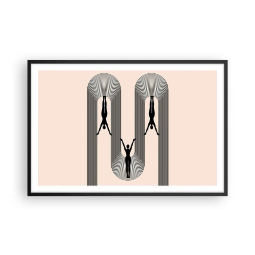 Pôster com moldura preta - De cabeça para baixo - 91x61 cm