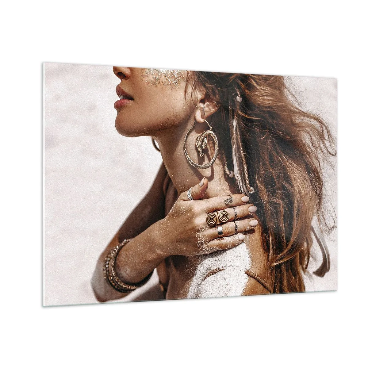 Quadro em vidro - A rainha da praia selvagem - 100x70 cm