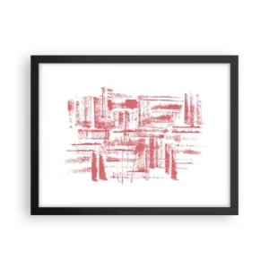 Pôster com moldura preta - Cidade Vermelha - 40x30 cm