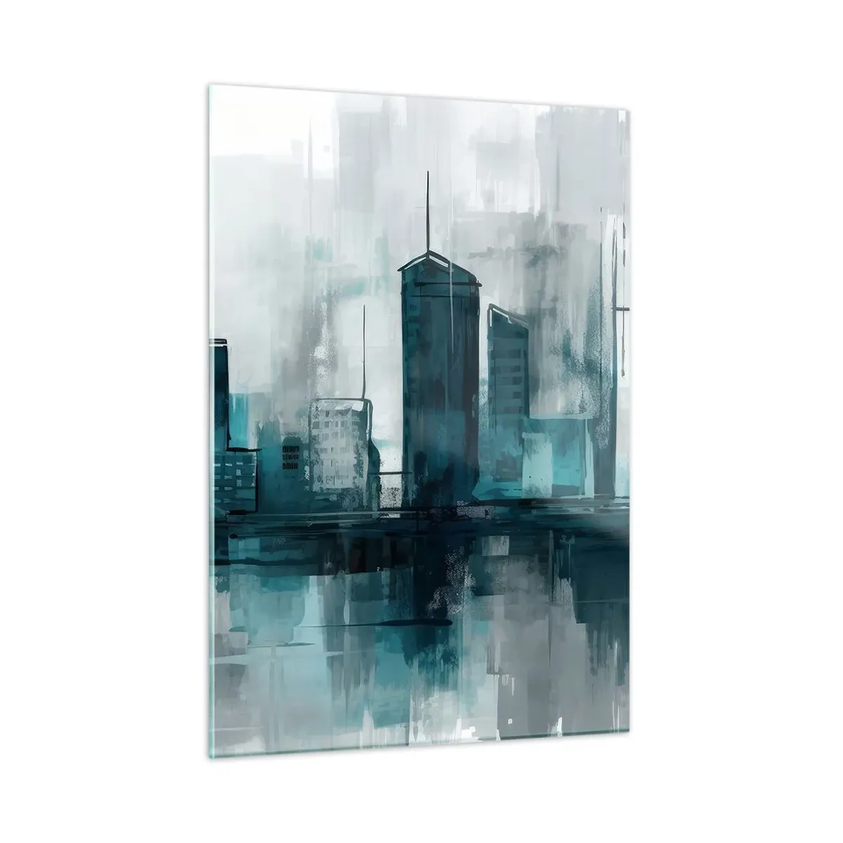 Quadro em vidro - Uma cidade da cor da chuva - 50x70 cm
