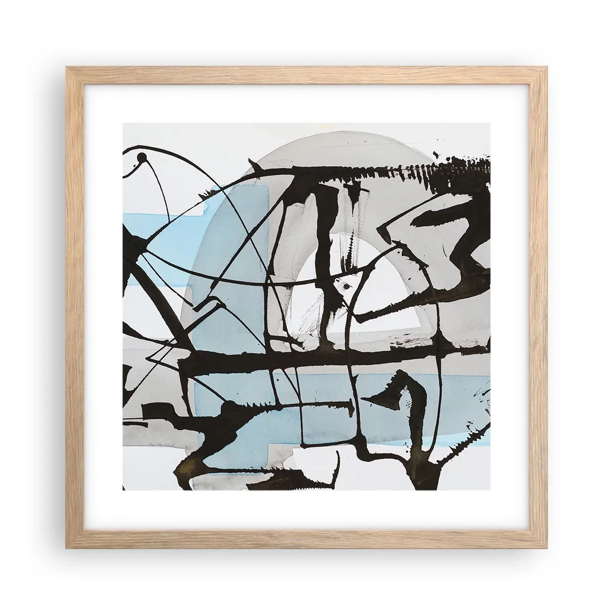 Pôster com moldura de carvalho claro - Azul mesmo assim - 40x40 cm