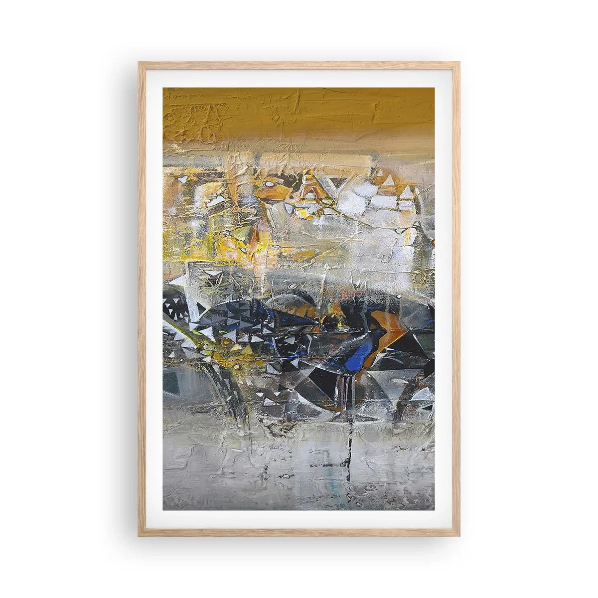 Pôster com moldura de carvalho claro - Tudo vai se encaixar - 61x91 cm