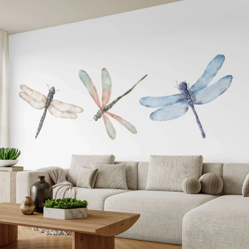 Papel de Parede Premium Canvas - Libélulas sem peso - Insetos, Minimalista, Pesado - 350x256 cm