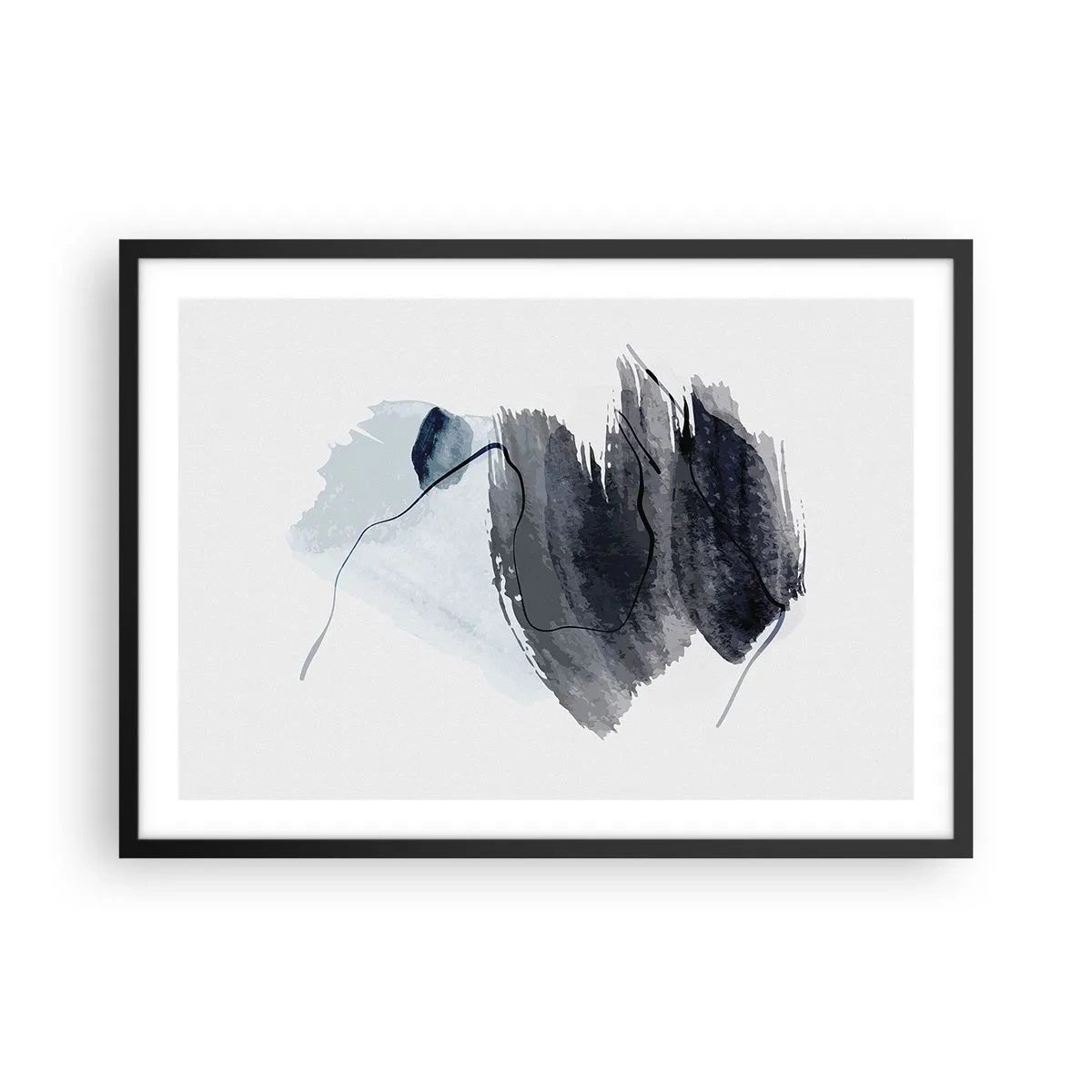 Pôster com moldura preta - Intensidade e movimento - 70x50 cm