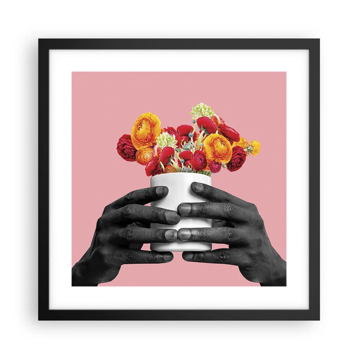 Pôster com moldura preta - A apoteose da vida - 40x40 cm