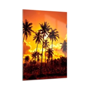 Quadro em vidro - Montanhas em chamas, florestas em chamas - 50x70 cm