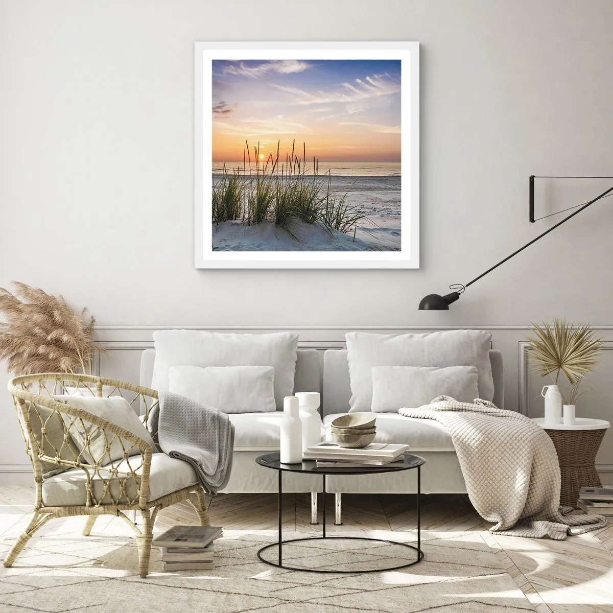 Pôster em moldura branca - Olhe, pense, sinta - 60x60 cm