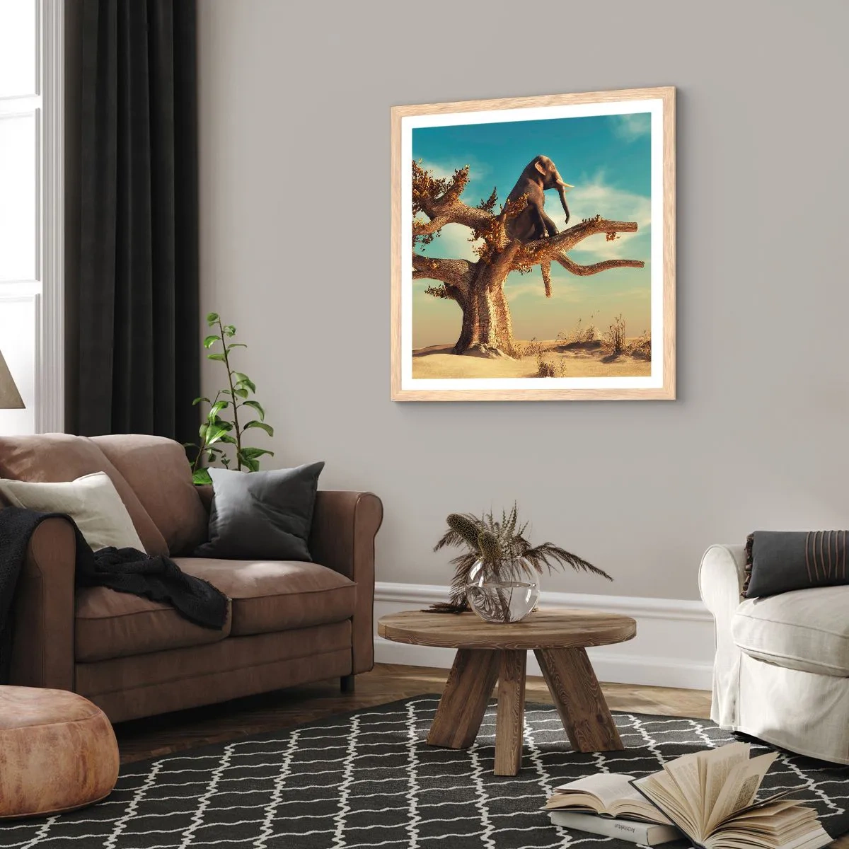 Pôster com moldura de carvalho claro - Um novo ponto de vista - 60x60 cm