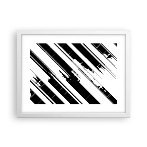 Pôster em moldura branca - Uma composição intensa e dinâmica - 40x30 cm