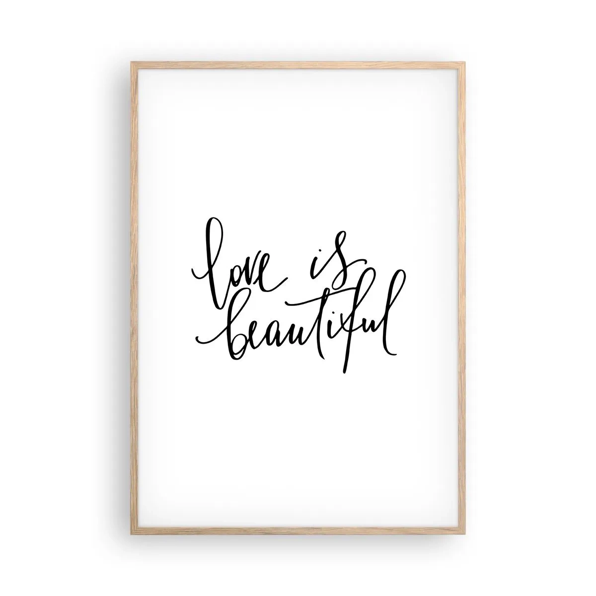 Pôster com moldura de carvalho claro - Leia e repita - 70x100 cm