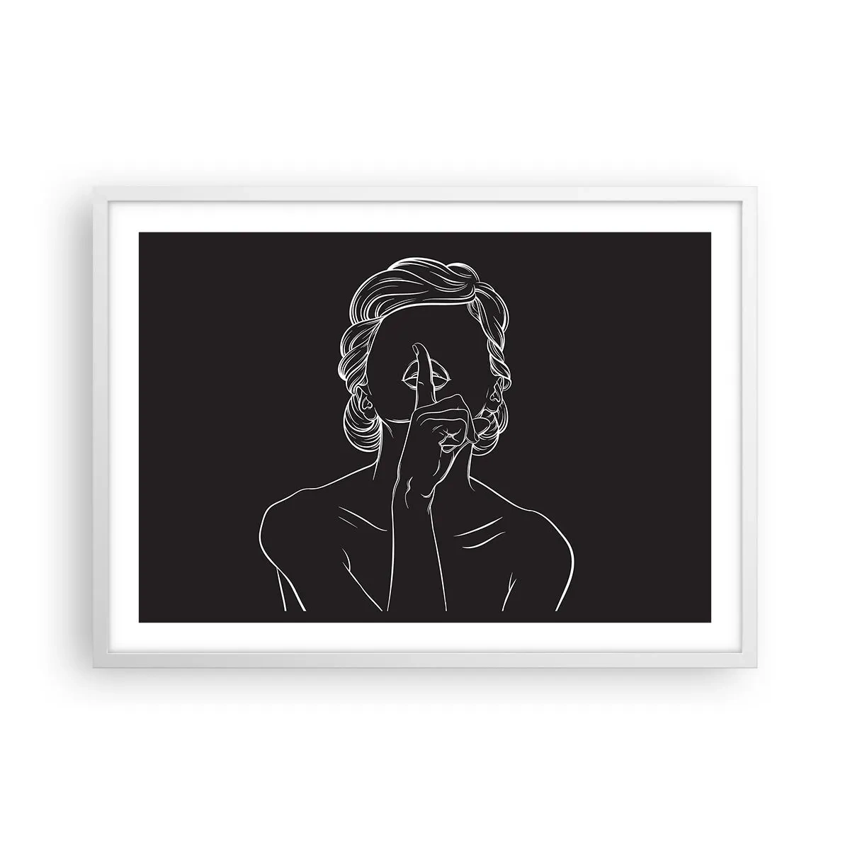 Pôster em moldura branca - A beleza floresce em silêncio - 70x50 cm