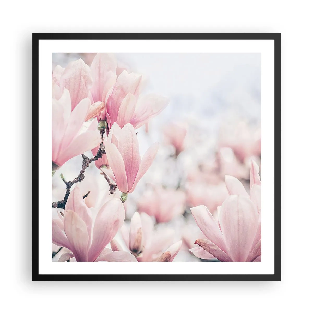 Pôster com moldura preta - O ideal da subtileza - 60x60 cm