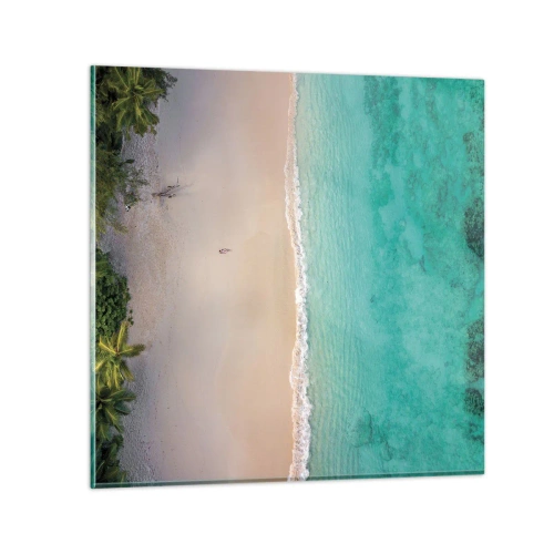 Quadro em vidro - Praia do paraíso - 50x50 cm