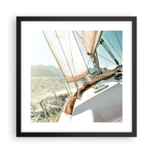 Pôster com moldura preta - Sob a vela - 40x40 cm