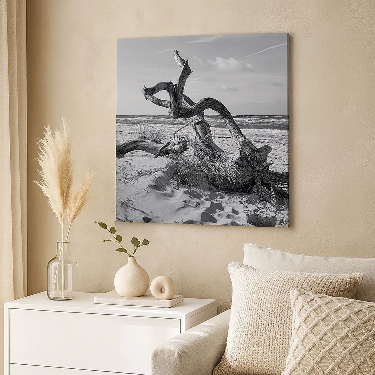 Quadro em tela - Escultura do mar - 30x30 cm