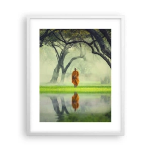 Pôster em moldura branca - A caminho da iluminação - 40x50 cm